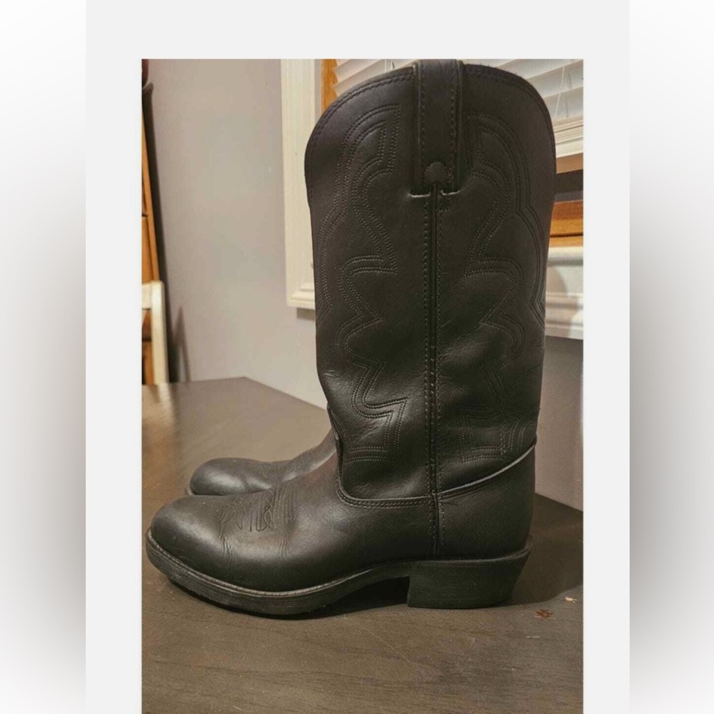 Durango Men’s Western Etched Black Leather Boots  - Size 12D